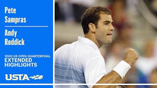 Pete Sampras vs. Andy Roddick Extended Highlights | 2002 US Open Quarterfinal