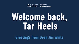 Welcome back from Dean Jim White