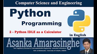 Python 2 English Python IDLE as a Calculator
