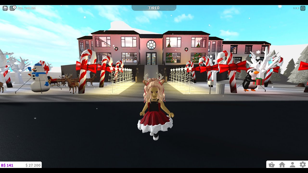 Roblox Bloxburg Christmas Mansion Tour Youtube