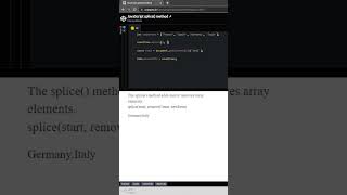 JavaScript splice() method