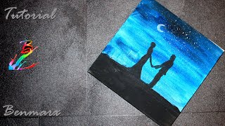 painting in 5minutes | moonlight lovers | Daily Challenge #116