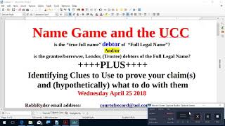 NAME GAME and the UCC
