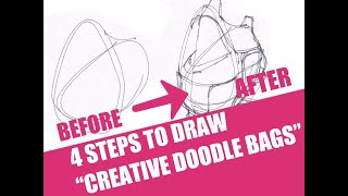 How to draw a Bag in 4 steps (Creative Doodle Technique)