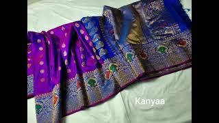 💥💥 EXCLUSIVE HANDWEAVED GADWAL PATTU SAREES WITH PAITHANI MEENAKARI BORDERS