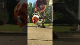 Stihl BR350 Blower In Action Part #1