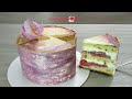 Strawberry cake with curd cream | Marbled buttercream cake| LoveCookingRu