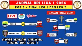 Jadwal Final Championship Series Liga 1 2024 - Persib vs Madura United - BRI Liga 1 2024