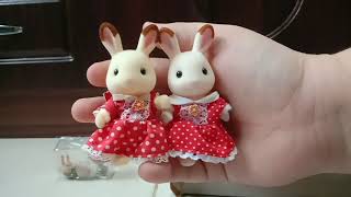 Sylvanian Families Calico Critters Chocolate Rabbit Sister set unboxing