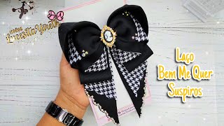 Laço Bem Me Quer Suspiros 🎀liston de 5 cm/Fácil de realizar#hairbows #moños #lazos