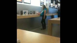 Apple store dancing girl