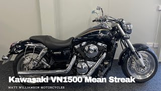 Kawasaki VN 1500 Mean Streak. Popular Cruiser, Cobra Exhausts, 2002 Model. Sounds Amazing!