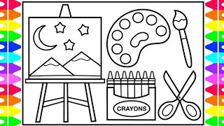 How To Draw Art Supplies For Kids | Art Supplies Haul | Paint Supplies For Kids