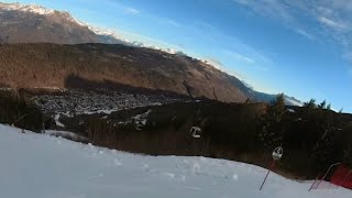 Skiing ⛷ down the Magnolta Black Slope at Aprica 🇮🇹