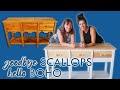 Goodbye Scallops Hello Boho Furniture Makeover Mother Daughter Furniture Flipping Team