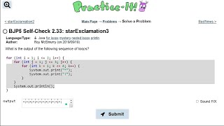 Java Practice It || 2.33 starExclamation2 || nested for loop