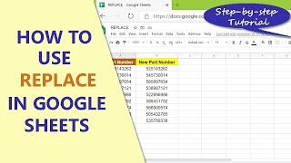 Google Sheets Replace Function | How to Use Replace | Spreadsheet Function
