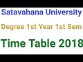 SU Degree 1st Sem Time Table 2018