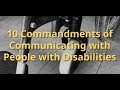 10 Commandments of Communicating with People with Disabilities