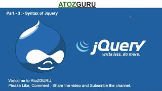 Jquery Tutorial For Beginner (Syntax of jquery) part - 3