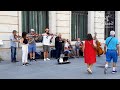 MOVED TO TEARS! - Pachelbel's Canon in D by Amazing String Orchestra in Madrid Spain 【Street Music】