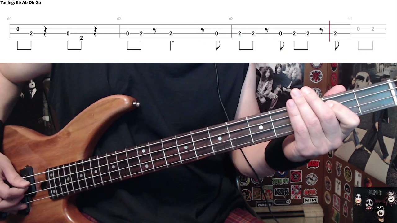 Strutter By Kiss - Bass Cover With Tabs Play-Along - YouTube