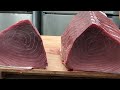 amazing giant bluefin tuna cutting master 580磅 巨大黑鮪魚切割秀 taiwan street food