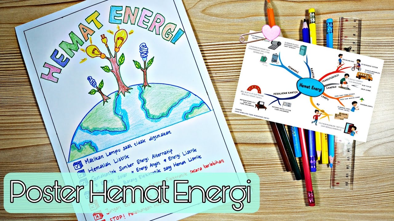 Membuat Poster Hemat Energi Simple Dan Mudah Tugas Kelas 4 SD Tema 2 ...