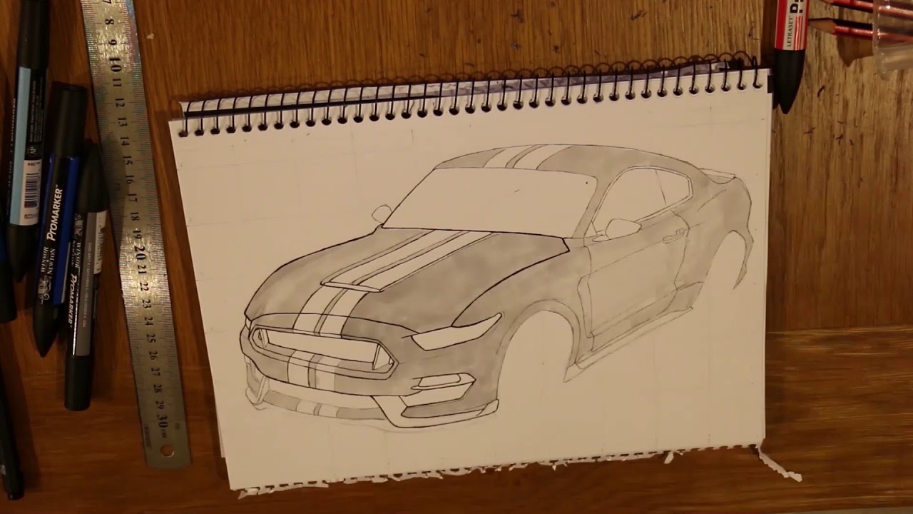 2016 Shelby Cobra Drawing Timelapse - YouTube