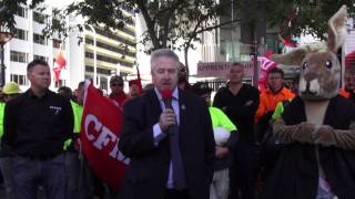 CFMEU members showed their support for their union outside the Royal Commission today in Brisbane