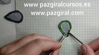 Aplicación  de hojas con los palillos de Apliquick/ Applique with Apliquick tools