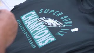 Local embroidery business prints Super Bowl merchandise following Eagles win