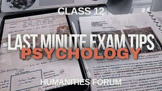 LAST MINUTE EXAM TIPS TO SCORE HIGHEST MARKS!! 🔥| Class 12 Psychology | Humanities Forum