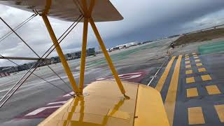 Flying into LAX in a 1942 Stearman