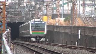 高崎線E233のすれ違い＆宇都宮線E231とオーバークロス