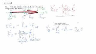 5-115a. Electric field due to 2 discrete charges