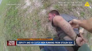Pasco Co. deputy and K9 chase down stolen vehicle suspects