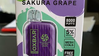 OXBAR G8000 “Sakura Grape” Flavor Vape Review #vape #vapelife #nicotine #flavors #smokers #cheers