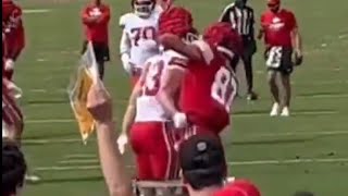 Travis Kelce Throws a punch at another Chief in Training Camp