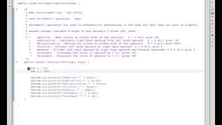 JAVA TUTORIAL ARITHMETIC OPERATORS DEMO