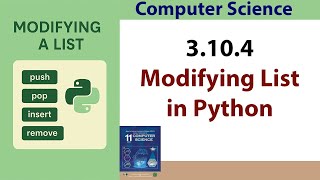 How to Modify a List in Python | List Operations | Push, Pop, Insert & Remove Functions python