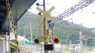 【踏切】JR和歌山線 近鉄吉野線　塗り替え中の踏切 (Railroad crossing in Japan)