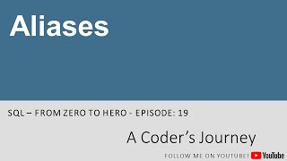 SQL Tutorial #19 - Aliases