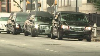 Procession of hearses demonstrate against governor's decision not to extend statewide shelter-in-pla