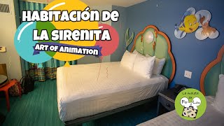 Recorriendo la habitación de la Sirenita del hotel Art of Animation de Disney World