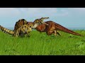 spinosaurus vs t rex jurassic world rebirth jurassic world evolution 2