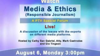 Media \u0026 Ethics : A PTV Special Forum