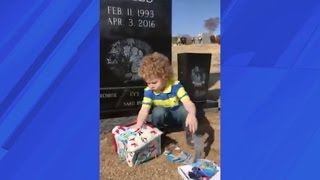 Alabama boy gets special Christmas gift at his father's grave