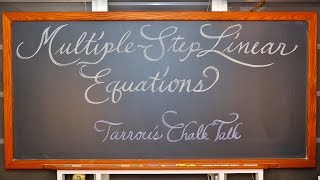 Multiple Step Linear Equations 4 Examples Includes Fractions