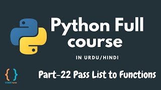 Python Tutorial for Beginners [URDU/HINDI] - #22 Pass list to function in Python
